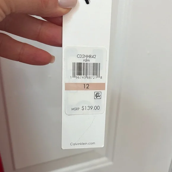 Calvin Klein Vibrant Red Long Sleeve Dress - Picture 6 of 7